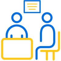 a doctor sees a patient