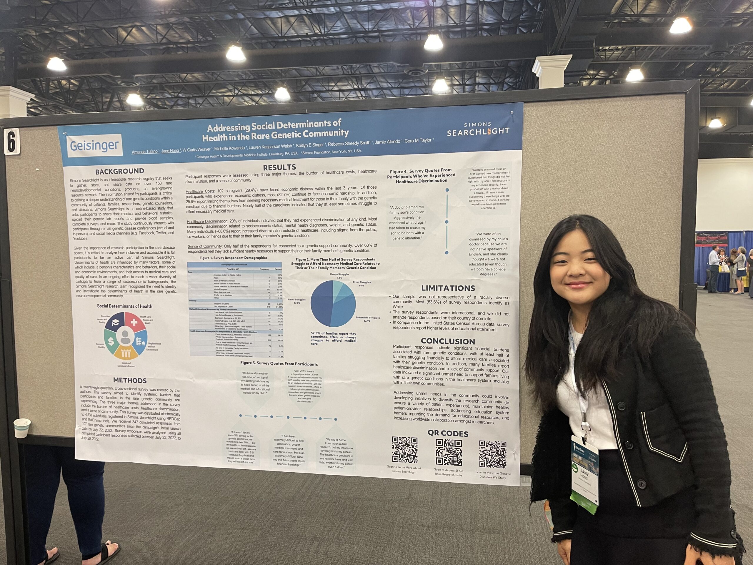 Jane Hong standing in front of her poster